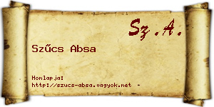 Szűcs Absa névjegykártya